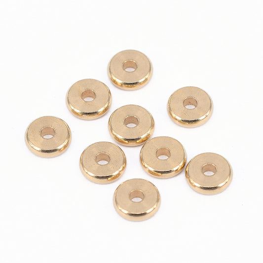Brass Spacer Beads, Nickel Free, Disc, Unplated 20 Pack