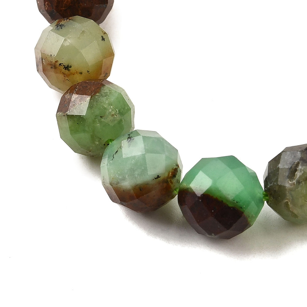 Natural Chrysoprase Beads Faceted Round 8mm (46–47pcs/Strand) The Pink Bead Shop