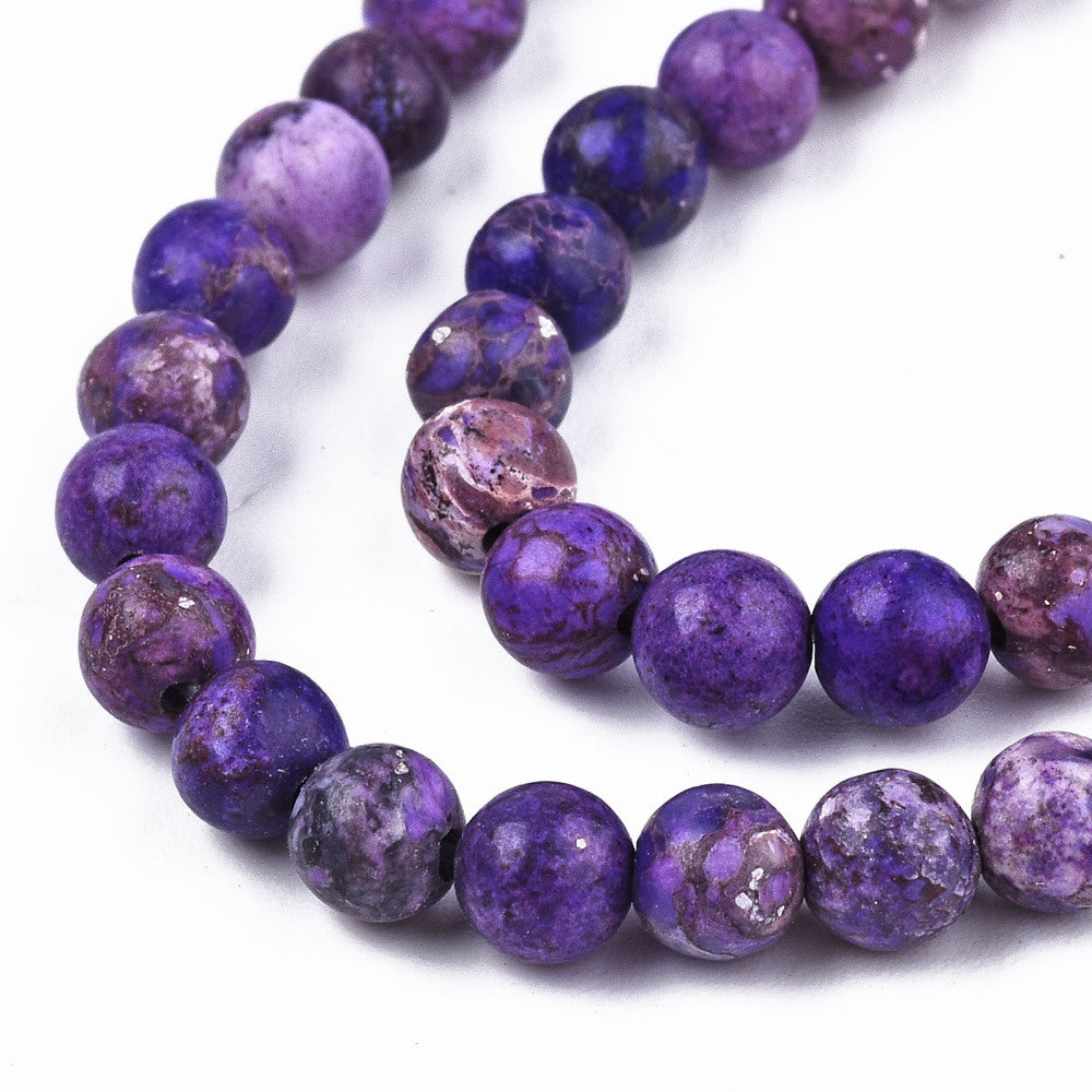 American Turquoise Beads – Dyed & Heated Round Indigo, 4mm (84–88pcs/Strand) The Pink Bead Shop