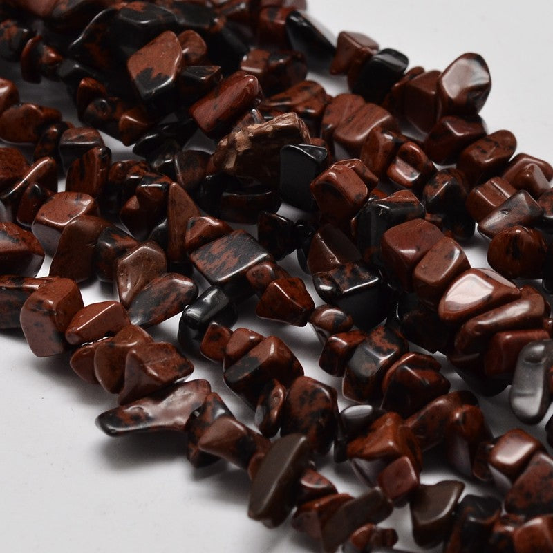Chip Natural Mahogany Obsidian Beads Strands
