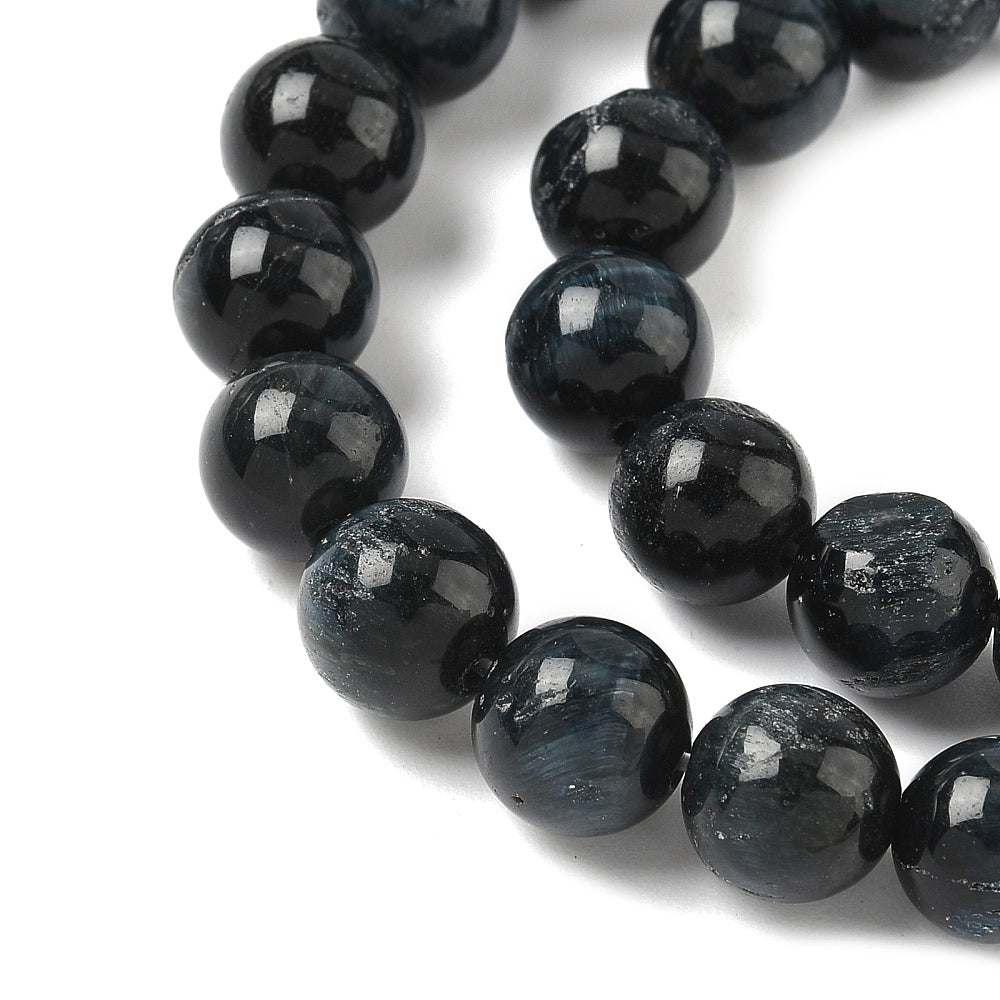 Tiger Eye Beads Strands, Dyed, Round, Black 8mm