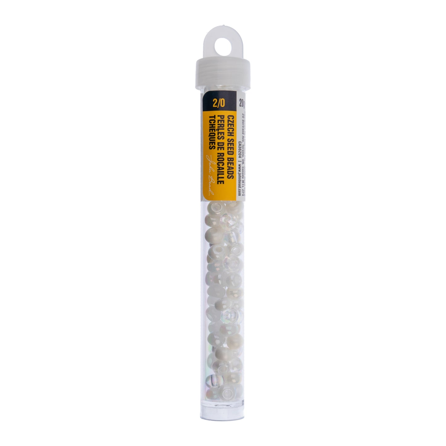 Czech Seed Beads Size 2/0 Multi White Pearl – Approx. 20g Vial | The Pink Bead Shop Canada