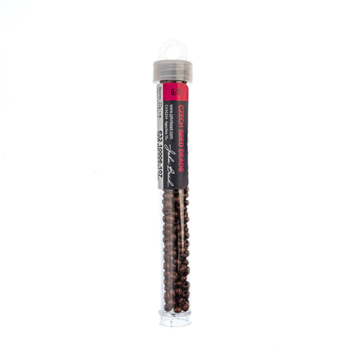 Czech Seed Beads Size 6/0 Terra Intensive Dark Brown – Approx. 22g Vial | The Pink Bead Shop Canada