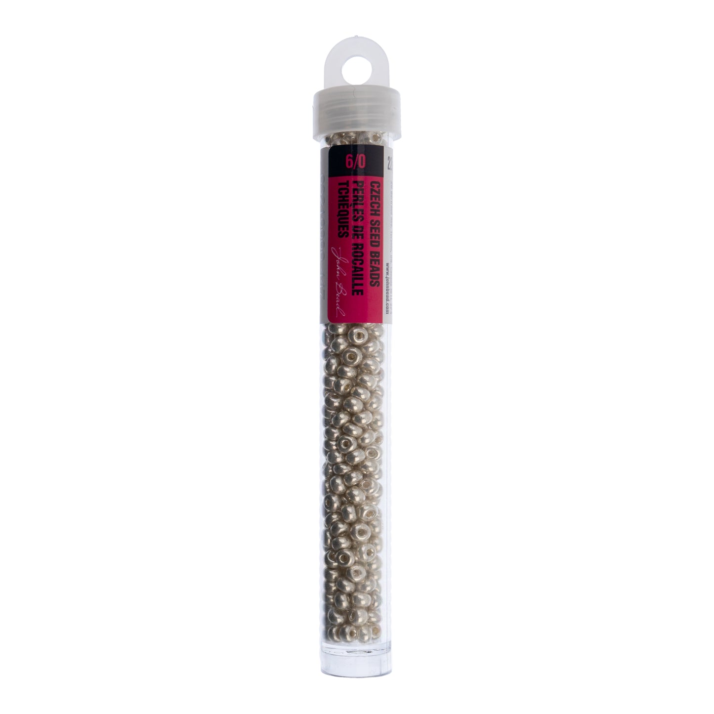 Czech Seed Beads 6/0 Metallic Silver | Approx. 22g Vial The Pink Bead Shop