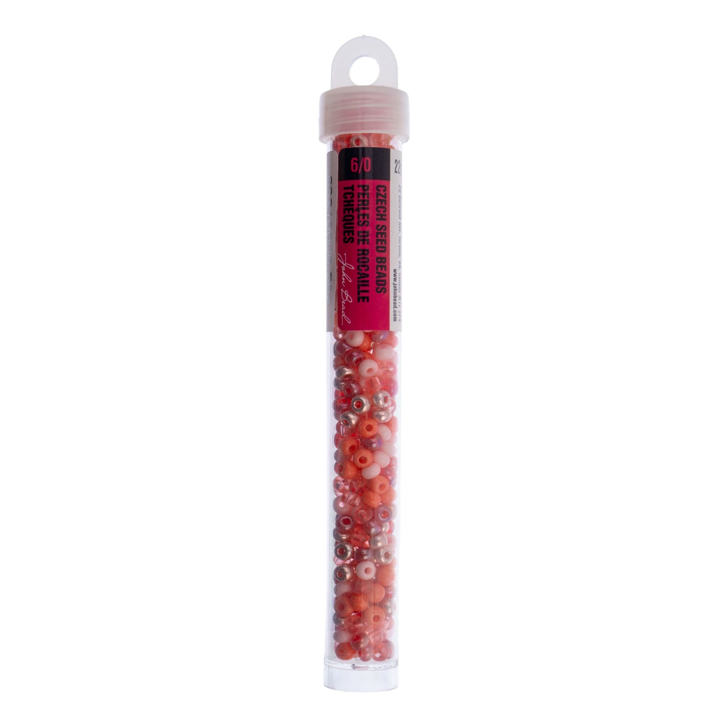 Czech Seed Beads 6/0 Flamingo Mix 22 Gram Vial | The Pink Bead Shop Canada