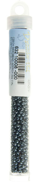 Czech Seed Beads 8/0 Metallic Gunmetal – Approx. 22g Vial | The Pink Bead Shop Canada