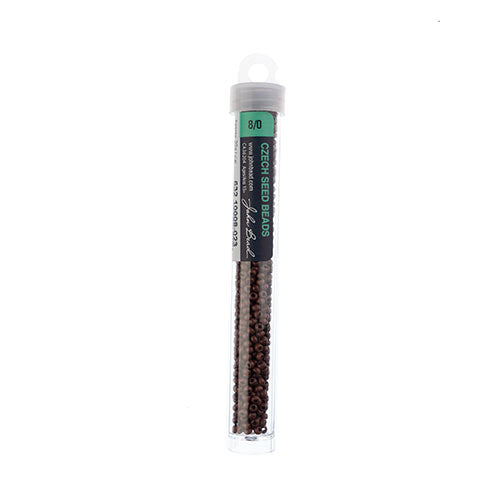 Czech Seed Beads 8/0 Terra Intensive Dark Brown – Approx. 22g Vial | The Pink Bead Shop Canada