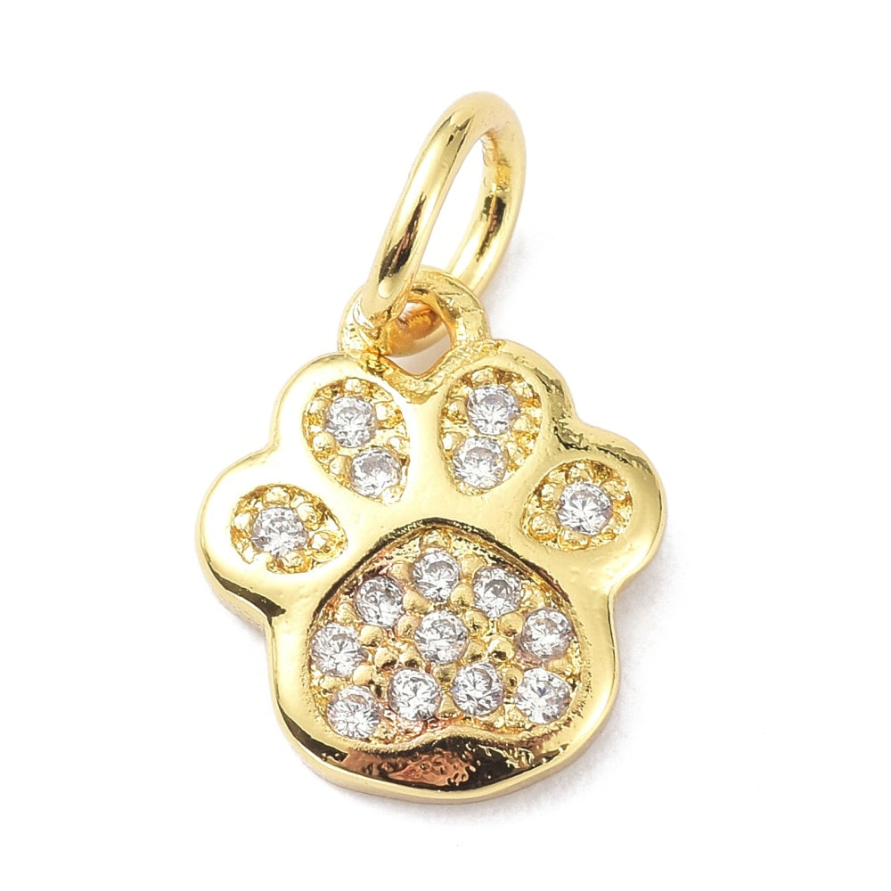 Brass Micro Pave Cubic Zirconia Charms, with Jump Ring, Long-lasting plated Gold, Rose Gold, Silver