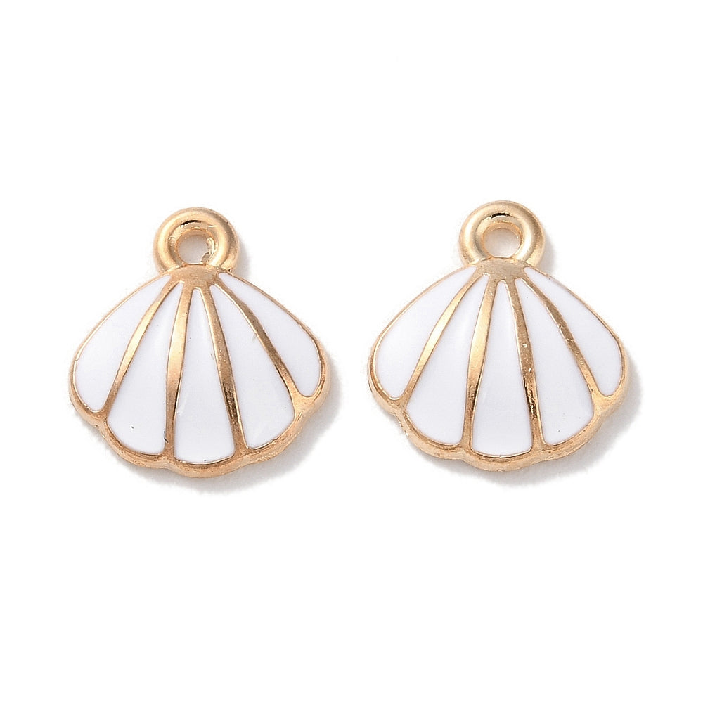 Shell Shape Enamel Pendants Asst Colors 5 Pack
