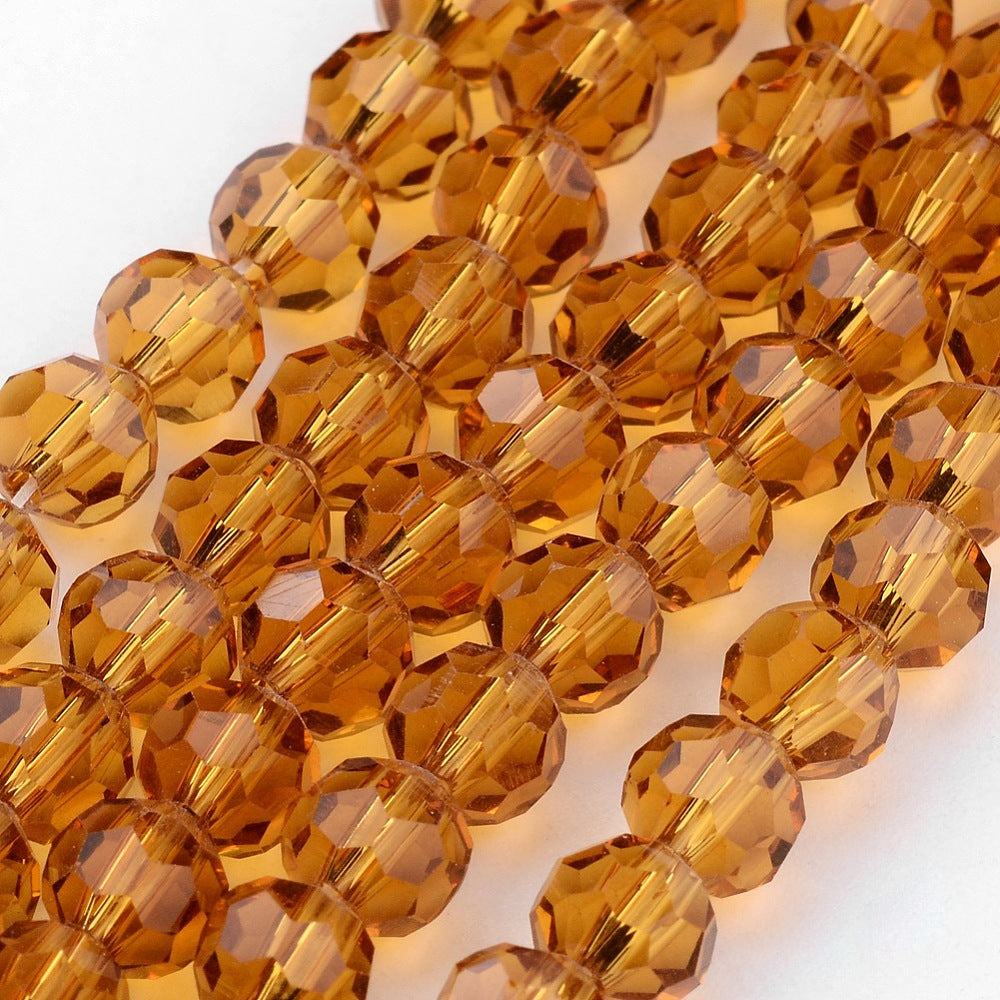 Transparent Glass Bead Strands, Imitation Austrian Crystal, Faceted(32 Facets), Round, 10mm