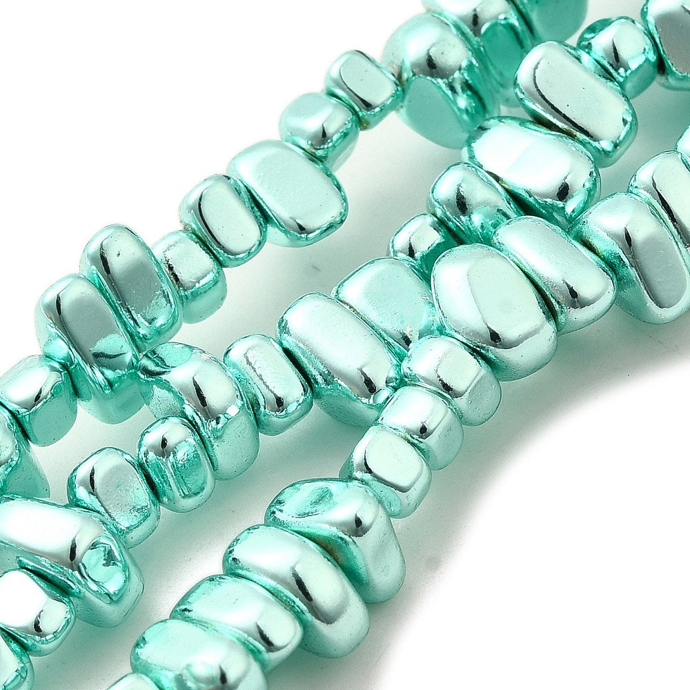 Baking Paint Electroplated Non-magnetic Hematite Beads Strands, Nuggets, Asst Colors