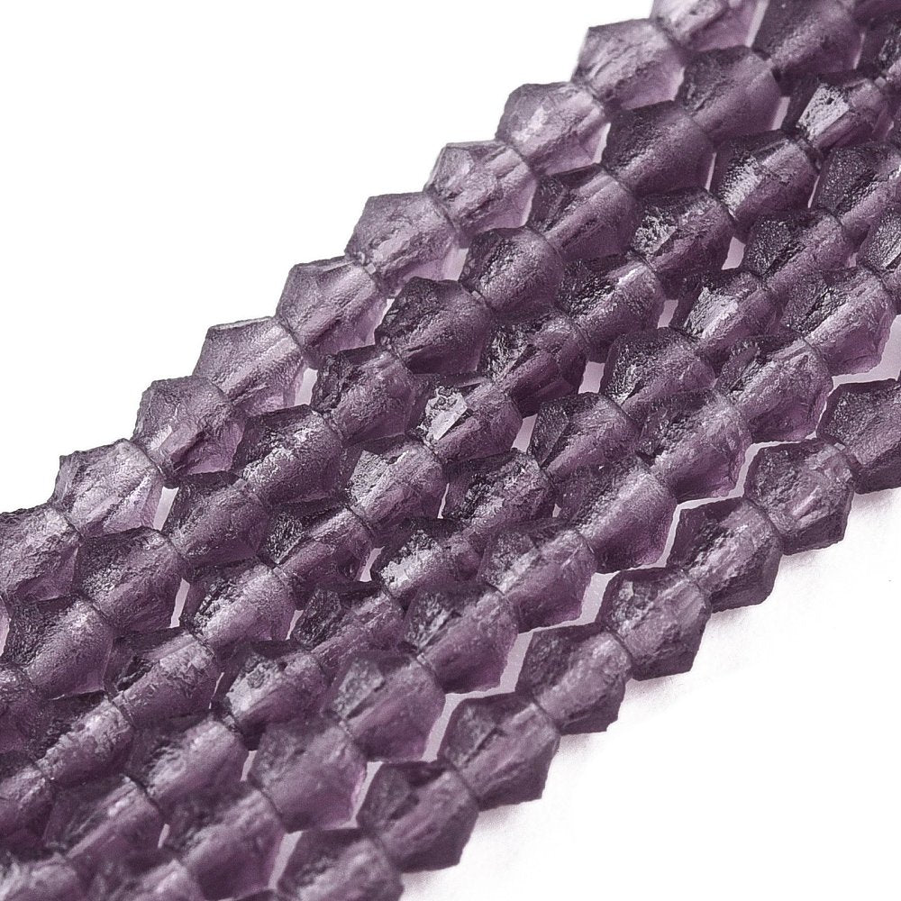 Crystal Frosted Glass Beads Strands, Grade AA, Faceted, Bicone, Assorted Colors 4mm
