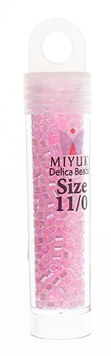 Miyuki Delica Size 11/0 Seed Beads – Pale Pink Lined-Dyed – 5.2g Vial | The Pink Bead Shop Canada
