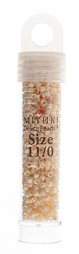 Miyuki Delica Size 11/0 Seed Beads – Cream AB – 5.2g Vial | The Pink Bead Shop Canada