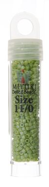 Miyuki Delica Size 11/0 Seed Beads – Chartreuse Opaque AB – 5.2g Vial | The Pink Bead Shop Canada