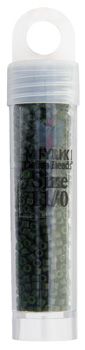 Miyuki Delica Size 11/0 Seed Beads – Forest Green Opaque Dyed – 5.2g Vial | The Pink Bead Shop Canada
