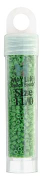 Miyuki Delica Size 11/0 Seed Beads – Green Pea Opaque – 5.2g Vial | The Pink Bead Shop Canada