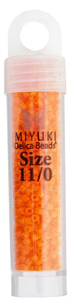 Miyuki Delica Size 11/0 Seed Beads – Orange Mandarin Opaque – 5.2g Vial | The Pink Bead Shop Canada