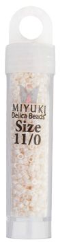 Miyuki Delica Size 11/0 Seed Beads – White Bisque Opaque Ceylon – 5.2g Vial | The Pink Bead Shop Canada