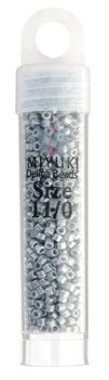 Miyuki Delica Size 11/0 Seed Beads – Grey Ghost Opaque Luster – 5.2g Vial | The Pink Bead Shop Canada