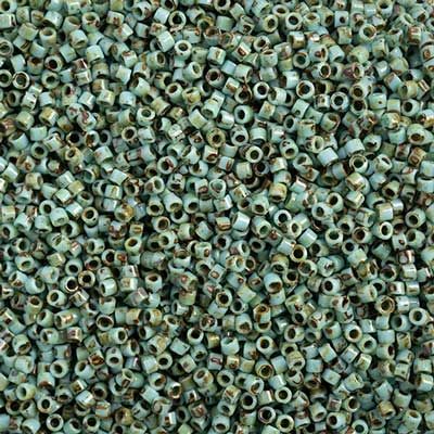Miyuki Delica Size 11/0 Seed Beads – Picasso Opaque Turquoise Seafoam – 5.2g Vial | The Pink Bead Shop Canada