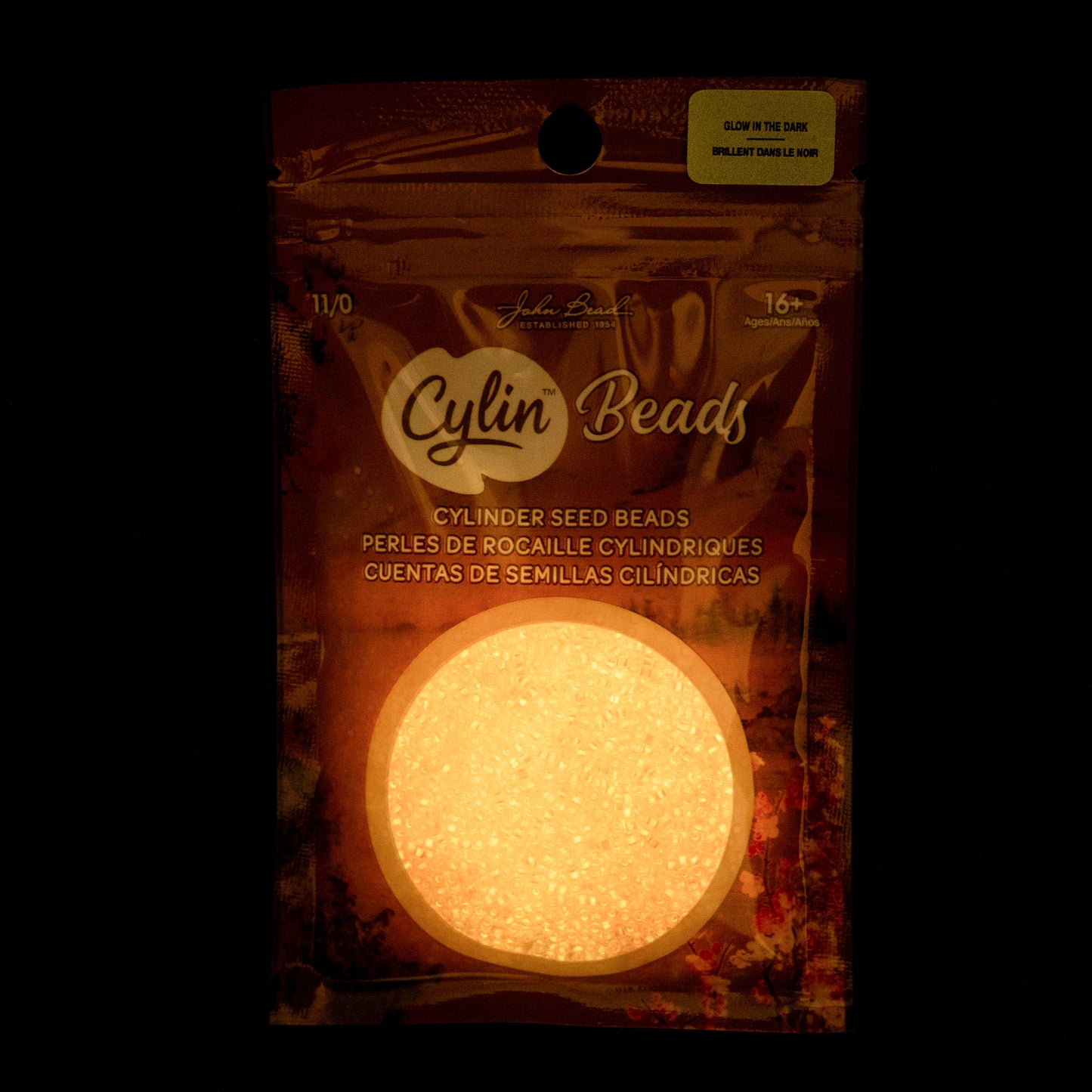 Cylin Bead 11/0 Glow in Dark Coral Seed Beads 25g Bag | The Pink Bead Shop Canada