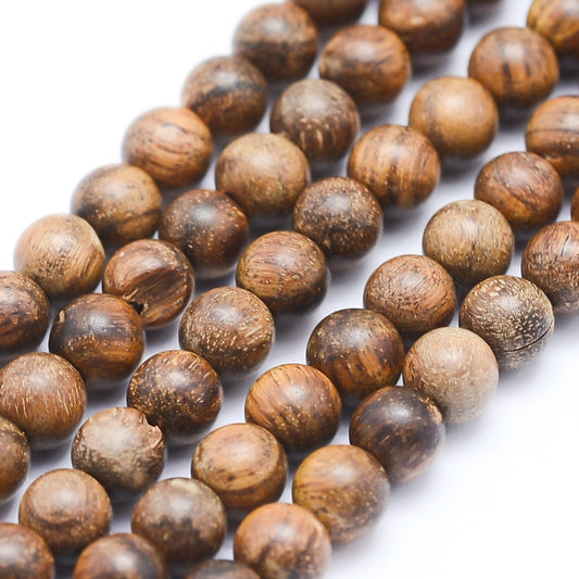 Natural Sandalwood Beads Strands, Round 8mm