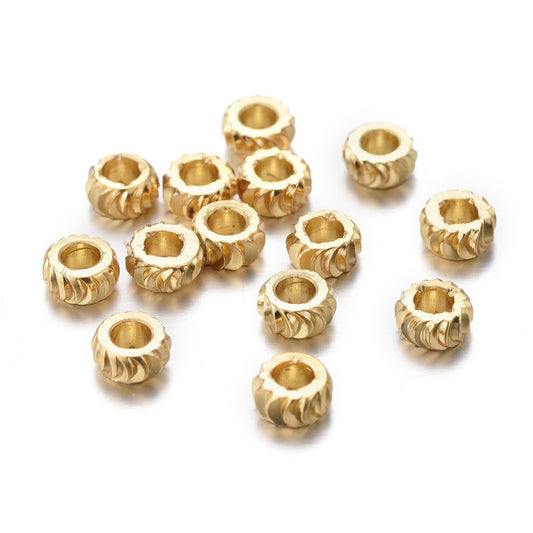 Brass Spacer Beads 50 pack Gold, Rose Gold, Silver 4MM