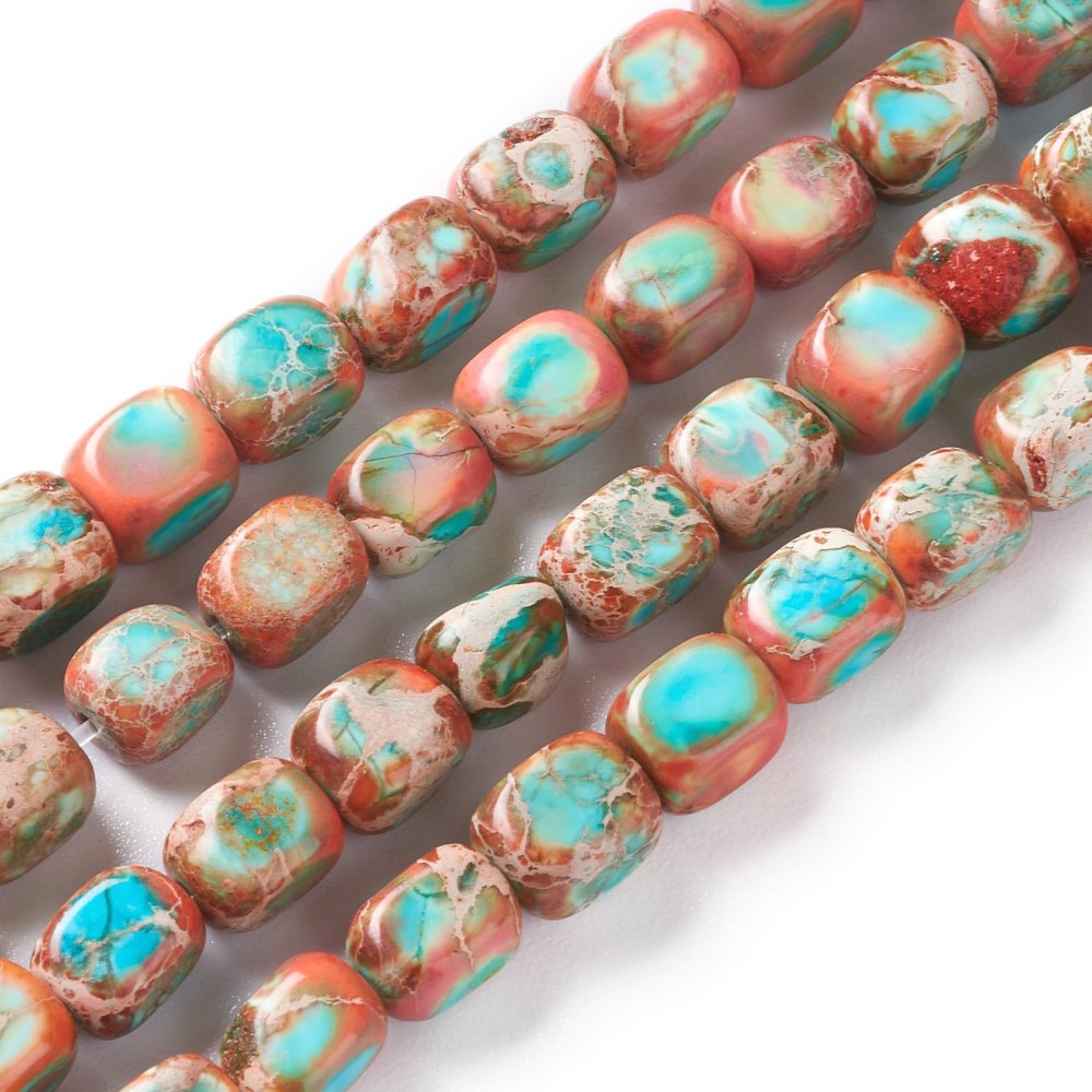 Natural Regalite / Imperial Jasper Beads – Sky Blue, Cuboid 7.5x5.5–6x5–6mm (Approx. 50pcs/Strand) The Pink Bead Shop