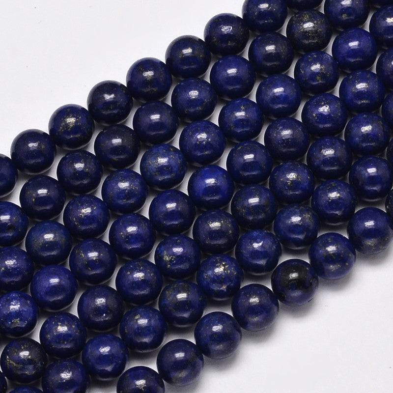 Dyed Natural Grade AA Lapis Lazuli Round Bead Strands 10mm