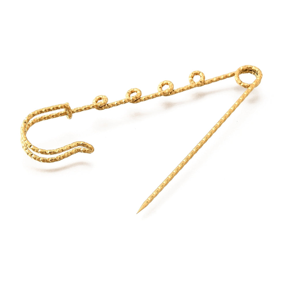 Safety Pin Brooch Findings Stainless Steel Gold & Silver Color
