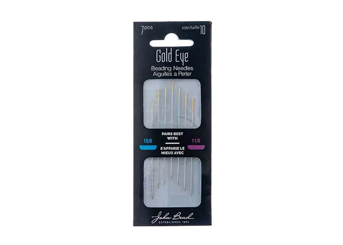 Beading Needle – Gold Eye, Size 10 (7 pcs) The Pink Bead Shop