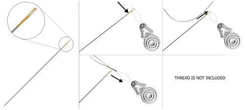 Sharps Gold Eye Beading Needle Size 12 with Threader | The Pink Bead Shop Canada