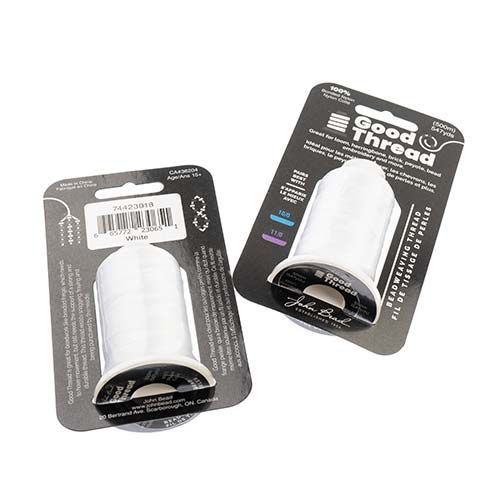 Good Thread 500m Spool White Bonded | The Pink Bead Shop Canada