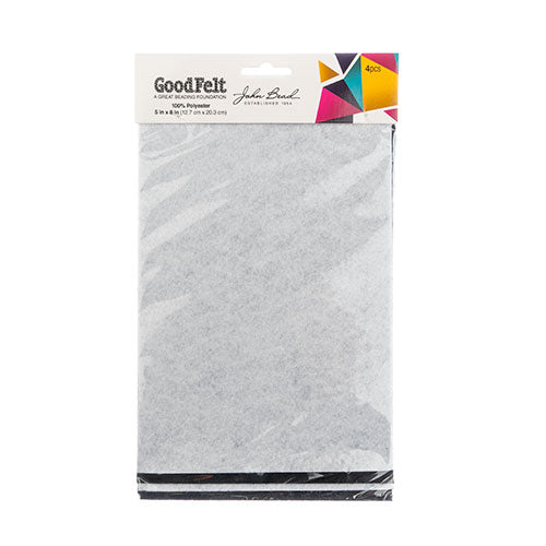 GoodFelt Beading Foundation 1.5MM 5x8in Black & White Mix (4pcs/pkg) | The Pink Bead Shop Canada