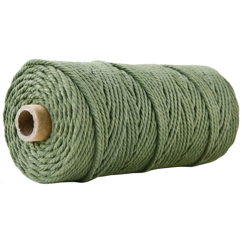 Cotton Macrame Cord 3mm, HUNTER GREEN 100M ROLL