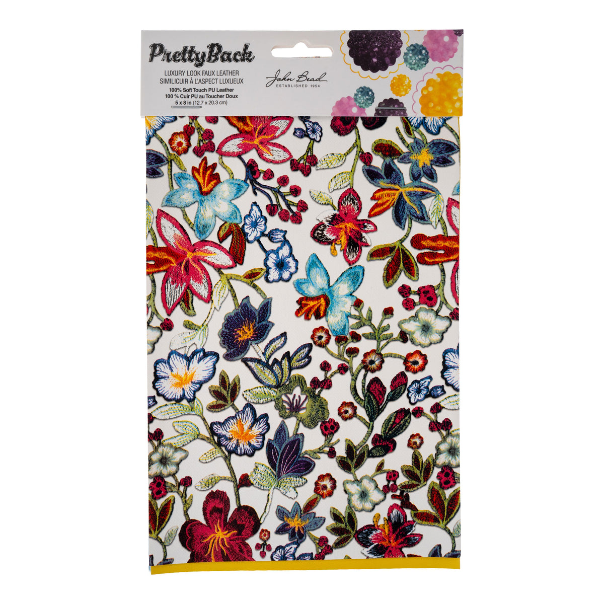 Floral Faux Leather Sheets – 5x8 Inch – 3 Pack | The Pink Bead Shop Canada