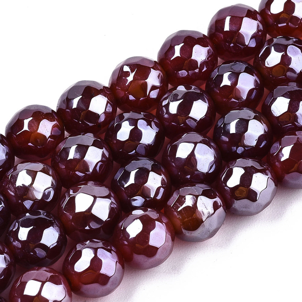 Electroplated Carnelian Faceted 8mm