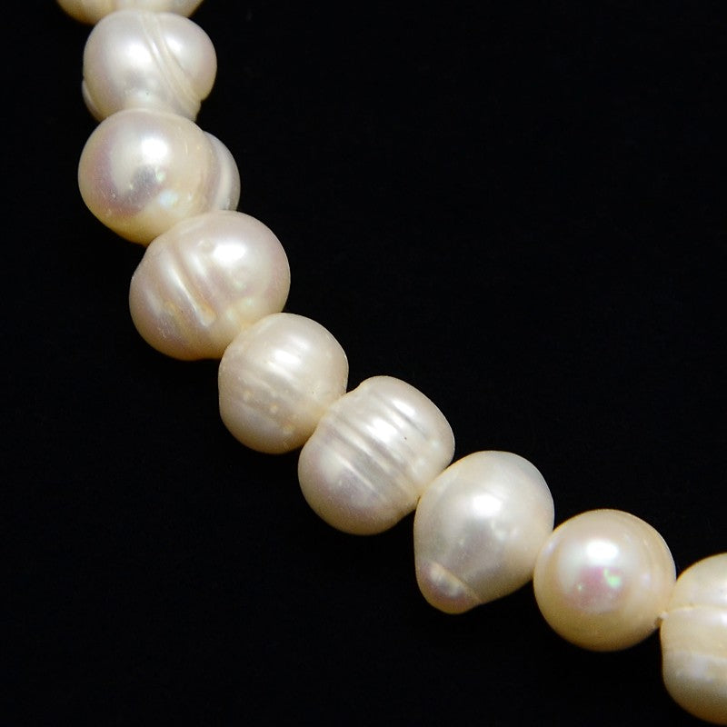 Natural Cultured Freshwater Pearl Beads Strands, Potato, Creamy White 8mm