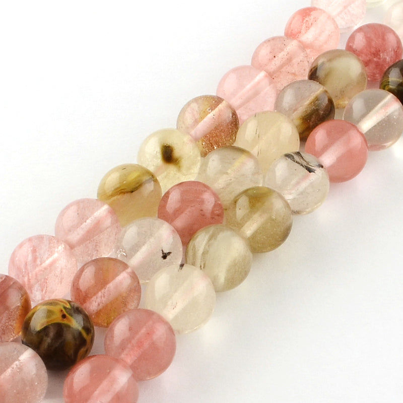 Tigerskin Glass Round Bead Strands Frosted 8MM