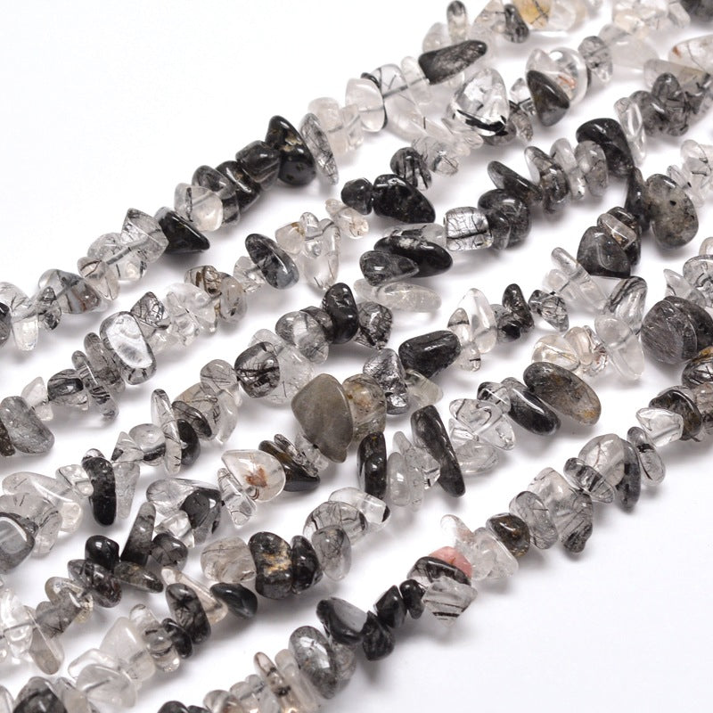 Natural Rutilated Quartz Chip Bead Strand