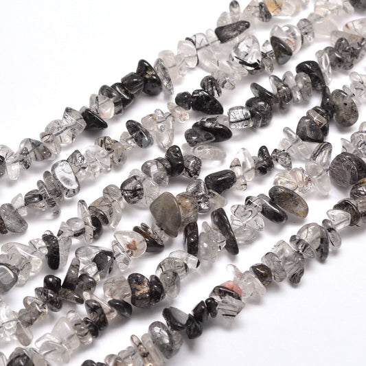 Natural Rutilated Quartz Chip Bead Strand