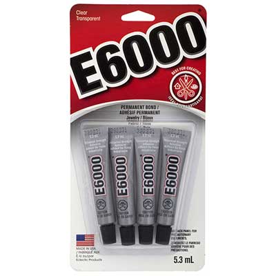 Glue E-6000 Clear Mini 5.3ml Tubes 4 pcs per Header