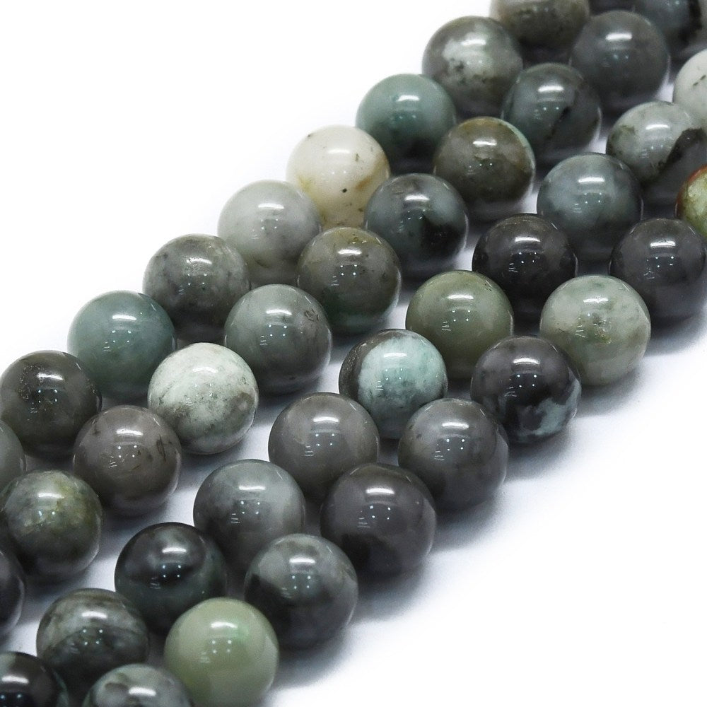 Natural Emerald Quartz Beads Strands, Round, 8mm
