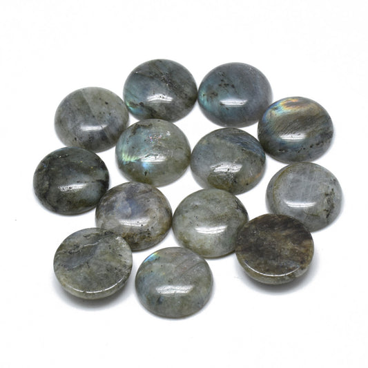Natural Labradorite Cabochons, Half Round, 2 Pack
