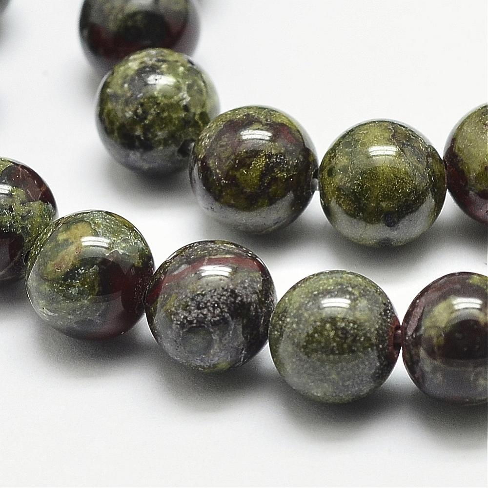Natural Dragon Blood Beads Strands, Round 10mm
