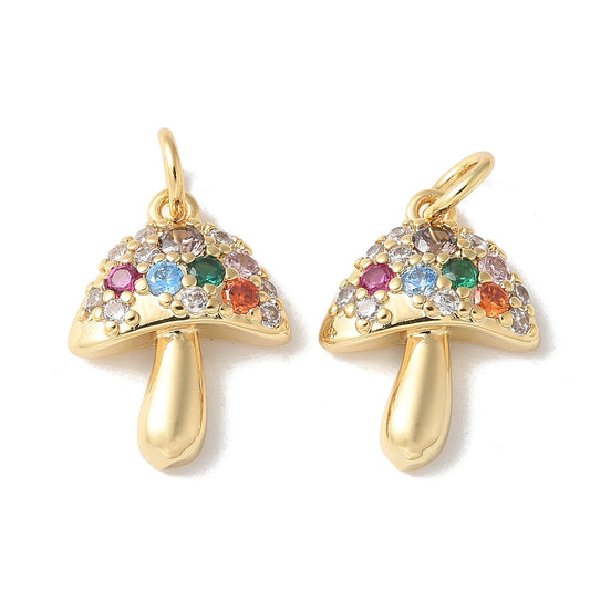 18k Gold Plated Mushroom Charms