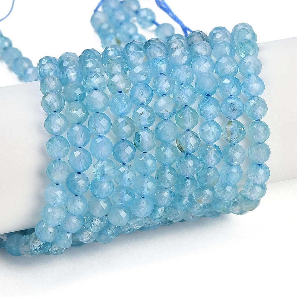 Blue Topaz Faceted Bead Strands 6mm