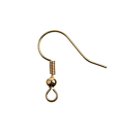 18K Gold Plated Fish Hook Earrings – 18mm – 22 Pieces | The Pink Bead Shop Canada