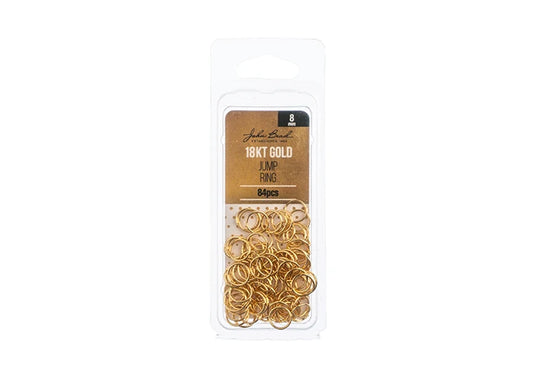 18kt Gold Plated Jump Rings – 8×0.7mm, 21-Gauge, Pack of 84pcs | The Pink Bead Shop